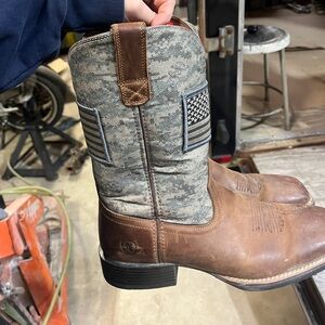 Ariat Brown and Blue Western Boots